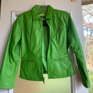 Vintage Wilson's Lime Green Women’s Leather Jacket Thinsulate Motorcycle; Size M